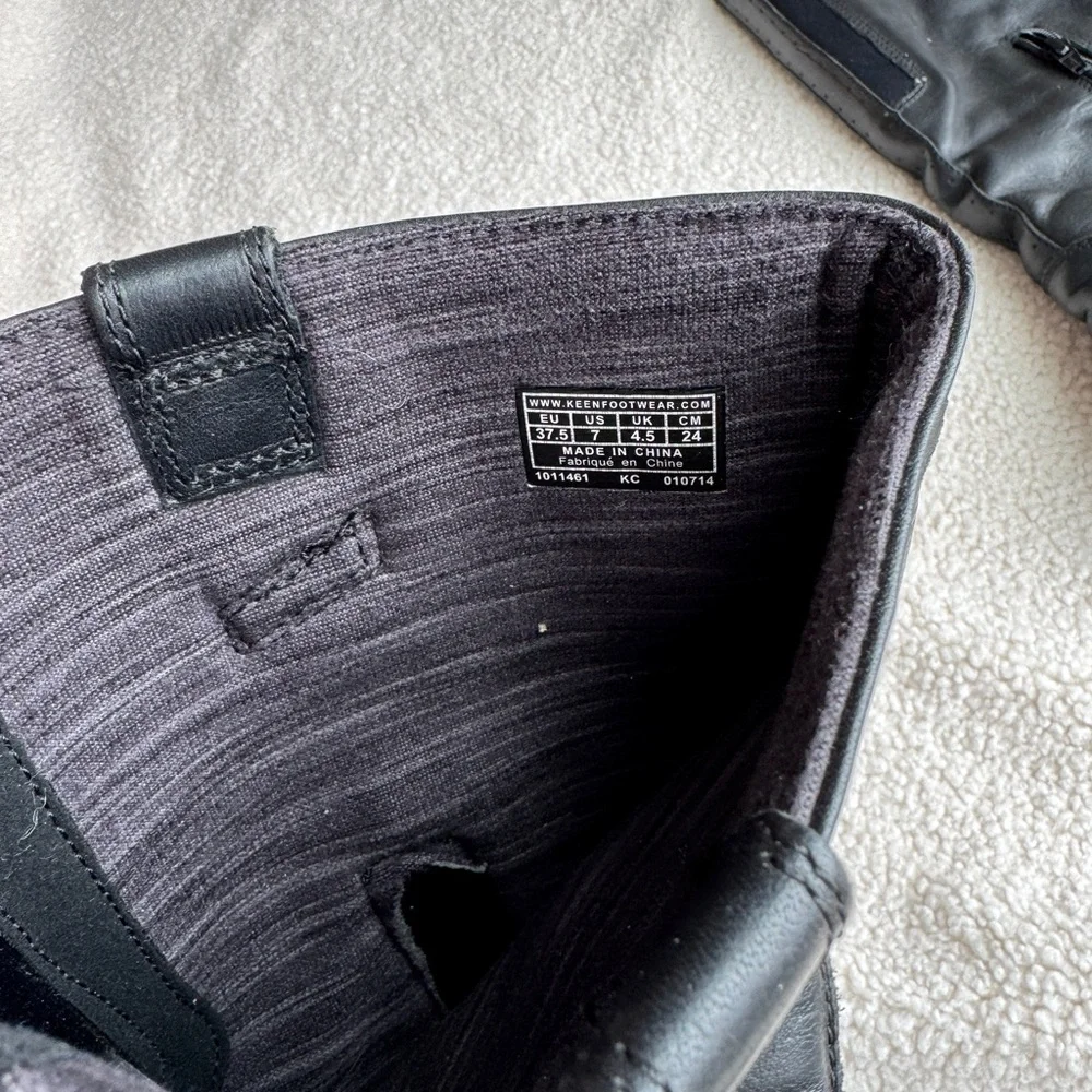 Keen Tyretread Black Leather Tall Boots - Picture 4 of 9